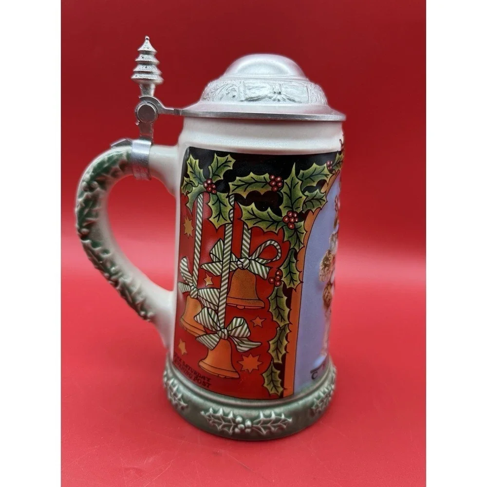 1997 Anheuser Busch The Saturday Evening Post Christmas Collection Stein GL13